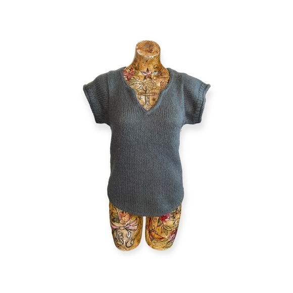 KOOKAI top sweater mohair blend green Size 1 small short sleeve - Picture 1 of 10